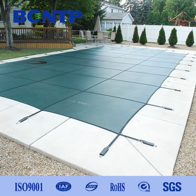 পুল সুরক্ষা কভার 18x36ft আয়তক্ষেত্রাকার ইনগ্রাউন্ড সুরক্ষা পুল কভার সাঁতারের জন্য সবুজ জাল